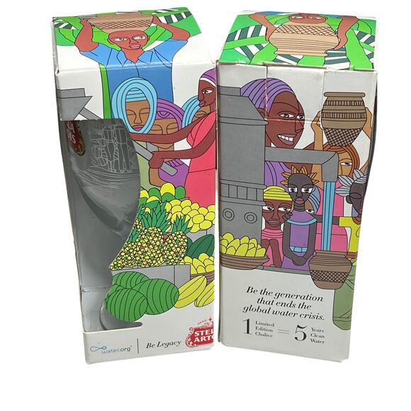 Stella Artois Uganda Set of 2 Chalice Glass Limited Edition Box Art 33cl New - Picture 4 of 8